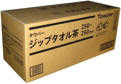 トウカイ ペーパータオル ジップタオル(250枚×15束)茶