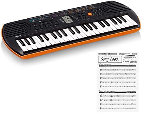 CASIO 44ミニ鍵盤 電子キーボード SA-76 ブラック & オレンジ