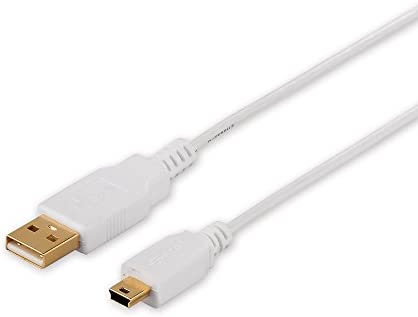 iBUFFALO USB2.0ケーブル (A to miniB) スリムタイプ ホワイト 0.5m BSUAMNSM205WH