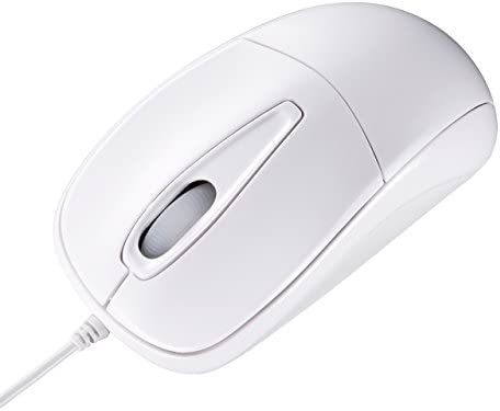 サンワサプライ 有線USBマウス 静音 光学式 3ボタン 中型 ホワイト MA-122HW
