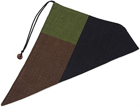 箸袋 無地(茶色×緑×黒) 布製 お箸袋 マイ箸入れ ハンドメイド 日本製 和雑貨