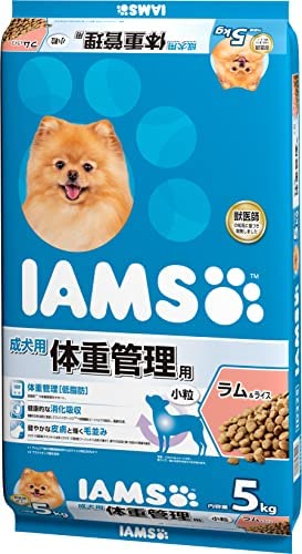 アイムス (IAMS) ドッグフード 成犬用 体重管理用 小粒 ラム & ライス 5キログラム (x 1)