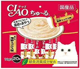 チャオ (CIAO) 猫用おやつ ちゅ~る まぐろ 海鮮ミックス味 14グラム (x 20)