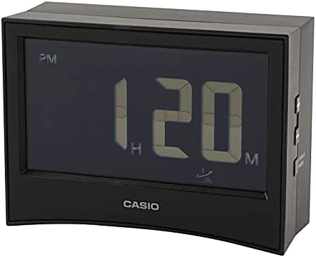 CASIO(カシオ) 目覚まし時計 電波 ブラック デジタル 反転液晶 温度 湿度 カレンダー 表示 タイマー 付き DQD-S01J-1JF 7.1×9.6×3.6cm