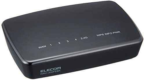 エレコム WiFi 無線LAN 中継器 11n/g/b 300Mbps ACアダプタ接続モデル WRC-300FEBK-R