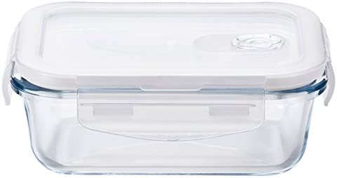 アデリア 耐熱ガラス 保存容器 クックロック レクタングル400WT 400ml [密封容器/レンジ対応/4面ロック/ガラス容器] H-8763