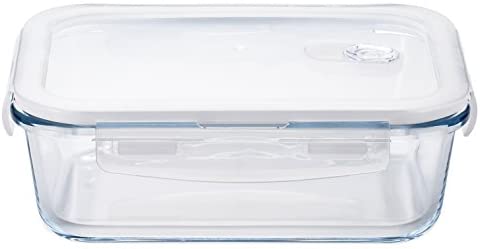 アデリア 耐熱ガラス 保存容器 クックロック レクタングル1000WT 1000ml [密封容器/レンジ対応/4面ロック/ガラス容器] H-8765