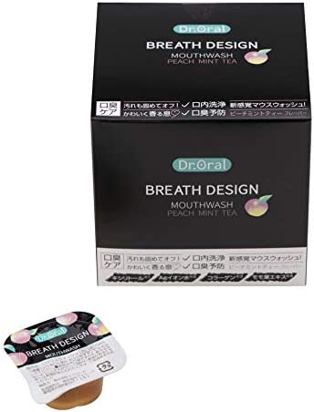 ドクターオーラル (Dr.Oral) ブレスデザイン ピーチミントティー 携帯できるマウスウォッシュ 洗口液 口臭予防 16個入 10ミリリットル (x
