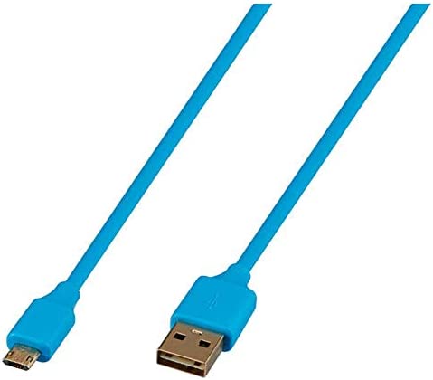 グリーンハウス USB側もMicroUSB側も 両面挿しできる USB2.0 2A高出力 microUSB充電データ転送ケーブル 1m ブルー GH-UCSMBW1-BL