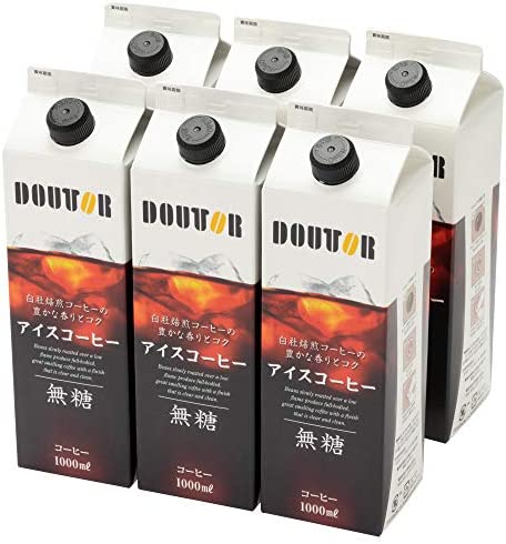 ドトールコーヒー リキッドコーヒー無糖 1000ml×6箱