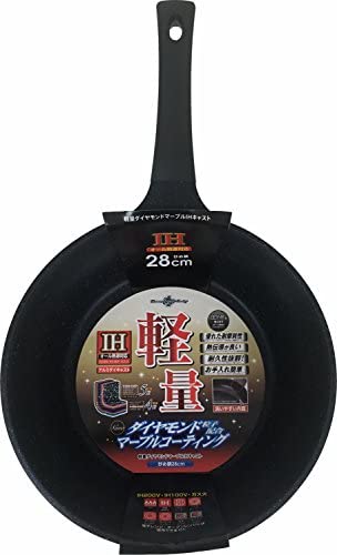 タフコ(Tafuco) 炒め鍋 深型 フライパン 28cm IH対応 ダイヤモンドマーブルコーティング ブラック F-7124