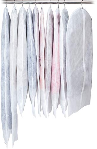 アストロ 衣類カバー ホワイト 10枚組(ショートサイズ8枚+ロングサイズ2枚) 不織布 洋服カバー ファスナー式 底閉じタイプ 126-27