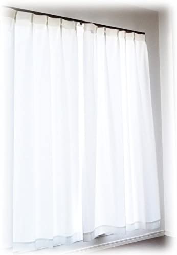 日本製 すずしや×エアロカプセル 保温・断熱・遮熱・UVカット・遮像・省エネ多機能 レースカーテン 150×183cm 2枚組 27022-150183