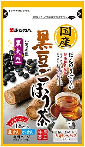 あじかん 国産黒豆ごぼう茶 1.5gx18包 （1包あたり500cc／1袋約9L分）