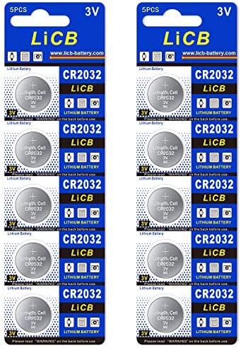 LiCB 10個入 CR2032 リチウム ボタン 電池 3V 2032 コイン形電池 水銀ゼロシリーズ