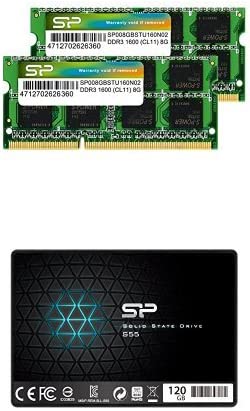 シリコンパワー ノートPC用メモリ DDR3 SO-DIMM Mac対応 8GB×2枚 + SSD 120GB TLC採用 SATA3 セット