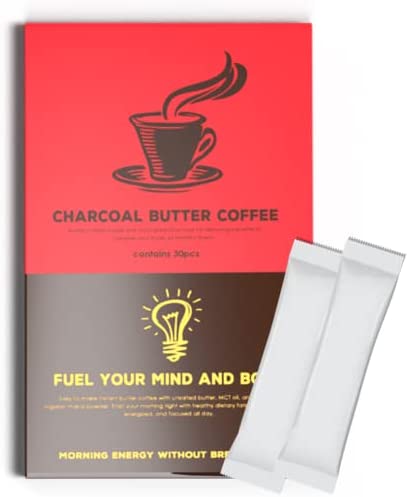 バターコーヒー MCTオイル 配合 スティック（30包）インスタント 置き換え ダイエットコーヒー チャコールバターコーヒー（赤箱） (スタ