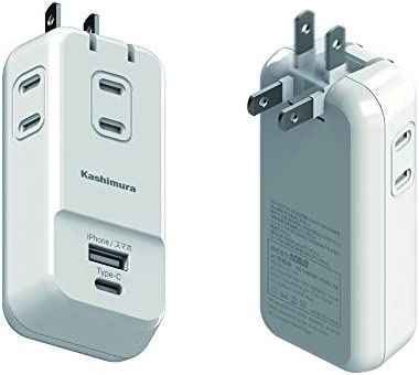 カシムラ 国内・海外両用電源タップ AC3P C1P USB1P 3.4A WH 折りたたみ NWM-10
