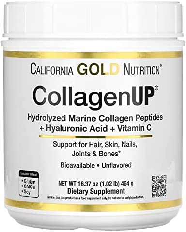 California Gold Nutrition, CollagenUP（コラーゲンアップ）、海洋性加水分解コラーゲン＋ヒアルロン酸＋ビタミンC、プレーン、464g（16