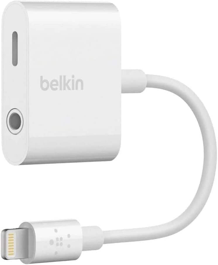 Belkin ライトニング & 3.5mmオーディオ デュアルアダプター iPhone 14 / 13 / 12 / SE / 11 / XR 対応 MFi認証 イヤホン・充電同時可 デ