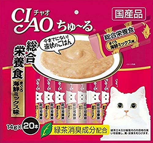 チャオ (CIAO) 猫用おやつ ちゅ~る 総合栄養食 まぐろ 海鮮ミックス味 14g×20本入