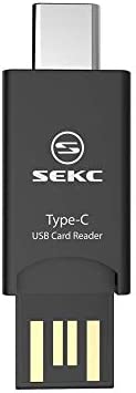 SEKC microSDカードリーダー、Type-C 、Type-A USB 2.0対応 変換コネクタ 高速転送 ブラック STC-CR21