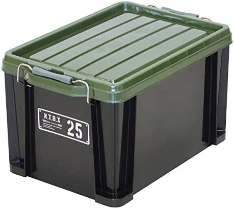 JEJアステージ 収納ボックス [Xシリーズ NTボックス #25] ブラックグリーン 幅29.5×奥行44×高さ26cm 日本製 積み重ね