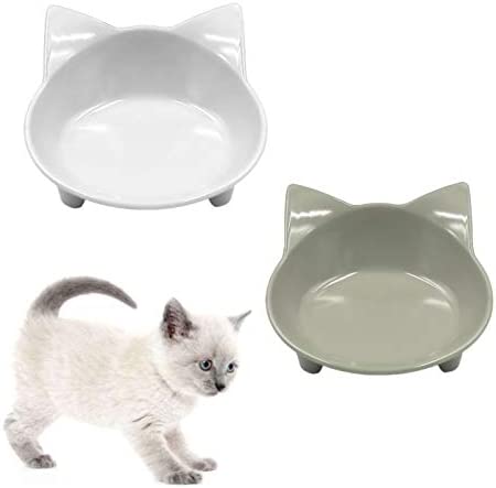THAIN ペット食器 ペットボウル 猫食器スタンド ペット用食器 かわいい ペットフードボウル猫皿 食べやすい 滑り止め ダブルボウル 猫用