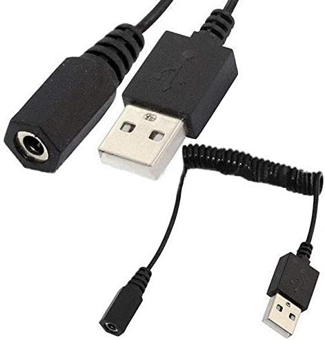 Rosebe USB 2.0伸縮ケーブル、USB2.0 To DC 3511延長ケーブル オスにメス 金メッキコネクタ付き DC電源供給ケーブル 伸縮調節可能、USB