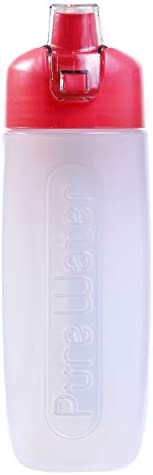 クリタック(Kurita) 浄水器 レッド 幅6.5×奥行7.5×高さ2.1cm 携帯用浄水ボトル ピュアウォーター 030678