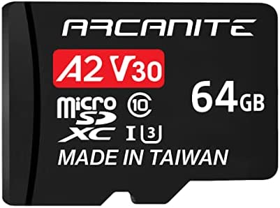 【】アルカナイト(ARCANITE) 64GB microSDXCカード 【A2】、UHS-I U3、V30、4K、C10、SDアダプター付き - AKV30A264