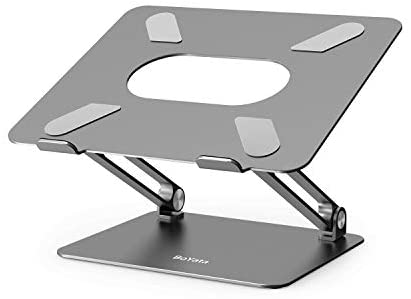 BoYata ノートパソコンスタンド ノートpc スタンド タブレットスタンド 教卓 スタンド 高さ/角度調整可能 姿勢改善 腰痛/猫背解消 折りた