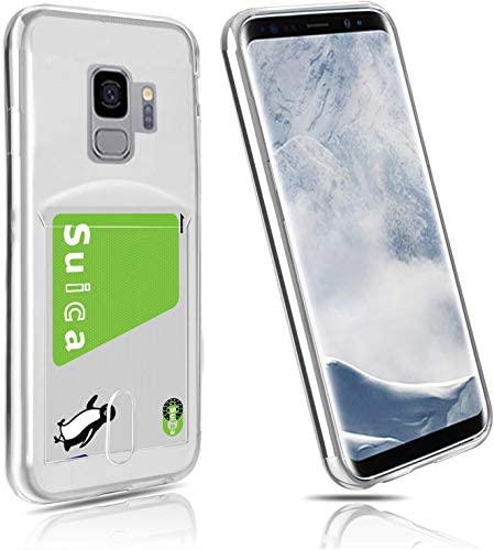 Samsung Galaxy S9 SC-02K SCV38 ケース クリア カード収納 Cavor Galaxy S9 ソフトカバー 薄型 透明TPU 指紋防止 落下防止 傷防止 軽量