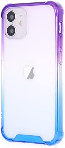 iPhone 11ケースカバー、極薄アーマー、四隅の衝突防止クッション保護、耐衝撃性6.1吋 - 紫青