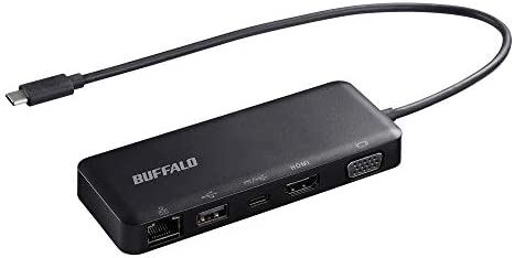BUFFALO USB Type-C接続 5-in-1 ドッキングステーション LUD-U3-CGD/N PowerDelivery 有線LAN HDMI VGA USB 3.2(Gen 1)対応ポート【Macbo