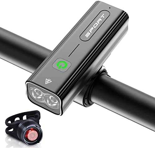 BOSIWO 自転車 ライト 大容量2600mAh 1000ルーメン USB充電式 LEDヘッドライト「3in1機能搭載」 自転車ヘッドライト テールライト付き ３