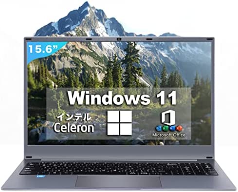 【Microsoft Office 搭載】パソコン初心者向け 学生向け【Win 11搭載】超高性能CPU インテル Celeron N4000/メモリー:6GB/SSD128GB/15.6
