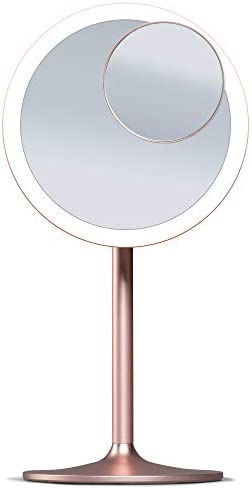 Fancii 化粧鏡 金属メイク卓上鏡 拡大鏡1倍/ 10倍 LEDライト 女優ミラー 3色調光 充電式 タッチスクリーン 世界初の磁気 スタンドミラー