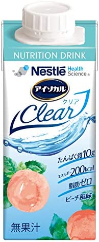 Nestle(ネスレ) アイソカル クリア clear ピーチ風味 (200ml×20本セット) 栄養補助食品 栄養ドリンク (ホエイ プロテイン たんぱく質)