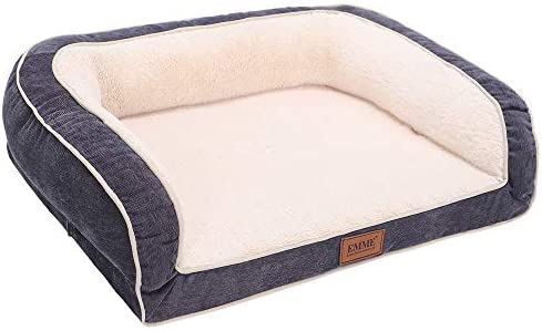 EMME 犬 ベッド ペットベッド ペットソファー ペットクッション 枕付き クッション性が 高反発 ふわふわ もこもこ 寒さ対策 高齢犬 子犬