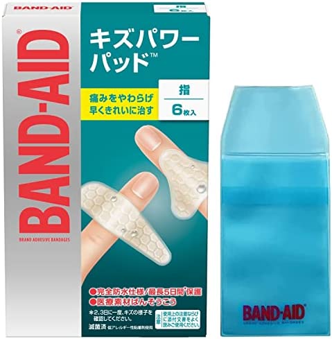 BAND-AID(バンドエイド) キズパワーパッド 指用 6枚(指巻用4枚、指関節用2枚) 絆創膏 防水 指 指先 関節 早く きれいに 治す 痛みを和ら