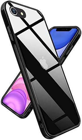 iPhone 7 ケース iPhone 8 ケース スマホケース 9Hガラス背面 透明 TPU 耐衝撃 クリア 軽量 薄型 擦り傷防止 クリア 取り出し易い 携帯カ