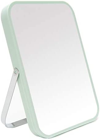 YEAKE 鏡 卓上 ミラー 手鏡 卓上鏡 かがみ携帯式折り畳み鏡 & 化粧鏡 & スタンドミラー 卓上 そしてサポート付き90°回転女優ミラー (緑)