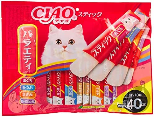 チャオ (CIAO) 猫用おやつ スティック 40本バラエティ 15グラム (x 40)