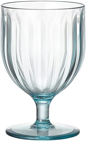 石川樹脂工業 ワイングラス グルーブゴブレット ブルー 270ml 7.8 x 7.8 x 12 cm 割れないグラス トライタン 食洗機対応 電子レンジ対応