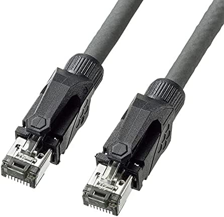 サンワサプライ LANケーブル CAT6A STP 10Gbps/500MHz ギガビット イーサネットケーブル ツメ折れ防止 RJ45コネクタ (0.5m) グレー KB-T6