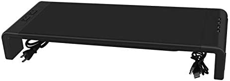 EAYHM モニター台 4*USB2.0 & 2口コンセント付き パソコンモニタースタンド キーボード収納 PC机上台 幅(42/47/52CM)三?可?x奥行20×高さ