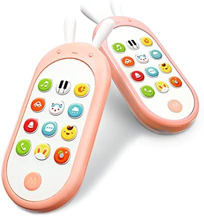 Richgvスマートフォン 電子玩具電話6カ月〜36カ月 赤ちゃん 幼児 子ども 幼児 おもちゃ 知育玩具 知育 学習 英語 外国語 指遊び ピンク