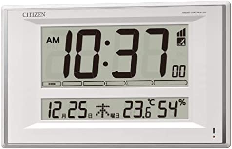 リズム(RHYTHM) CITIZEN ( シチズン ) 電波時計 置き時計 掛け時計 温度 湿度 カレンダー 付き 白 8RZ224-003