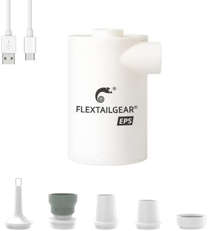 FLEXTAILGEAR 携帯式エアーポンプ 最軽量ポータブル アウトドア キャンプエアポンプ USB充電式 エアポンプ 空気入れ 空気抜き エアベッ
